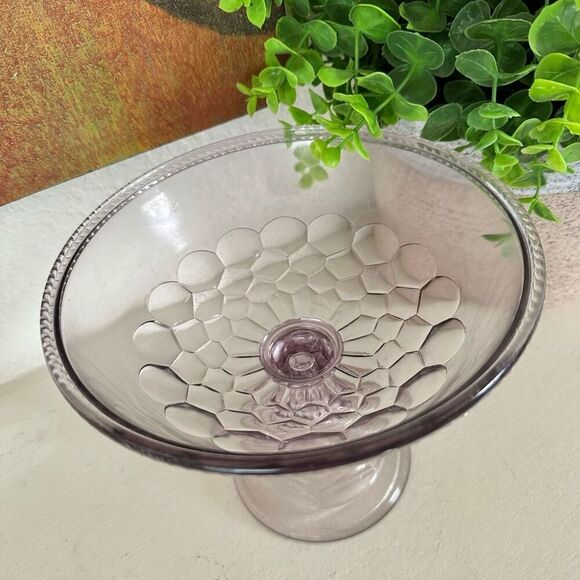 Vintage early American pattern glass  pedestal dish - Picture 2 of 8